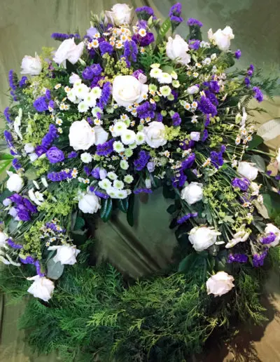 Kranz Kopfgarnierung Blau Weiss